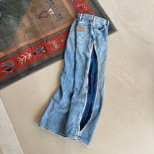 랭글러 풀 집업 데님 팬츠