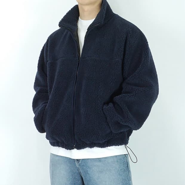 (Free)네이비 오버핏 양털 뽀글이 보아후리스