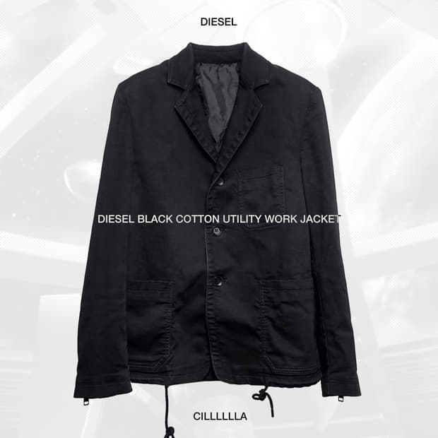 [S] DIESEL 디젤 블랙 코튼 유틸리티 워크 자켓