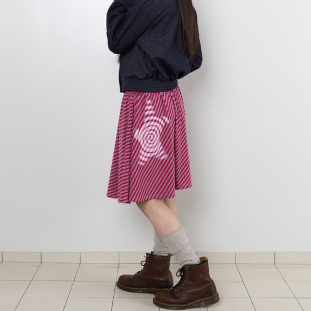 웹하우스 핑크 스트라이프 스커트