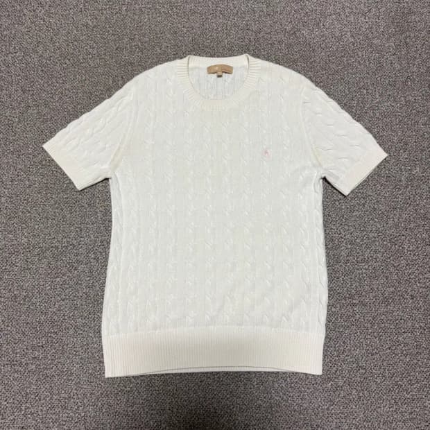 M 빈폴 꽈배기 반팔 니트