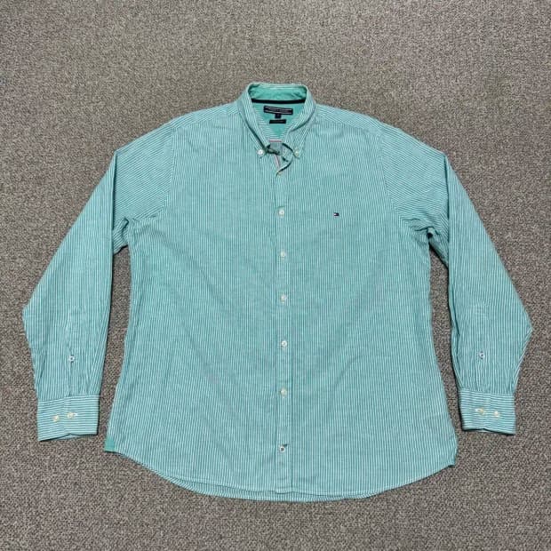 XL 타미힐피거 스트라이프 린넨 셔츠
