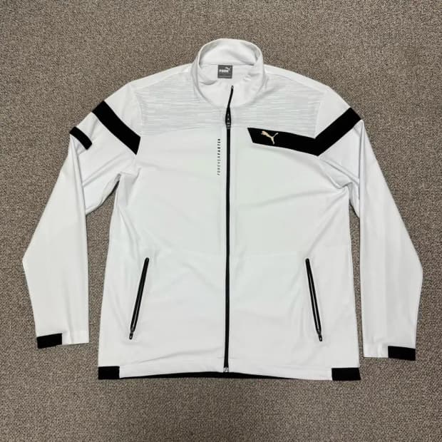 XL 퓨마  화이트 바람막이 져지 자켓