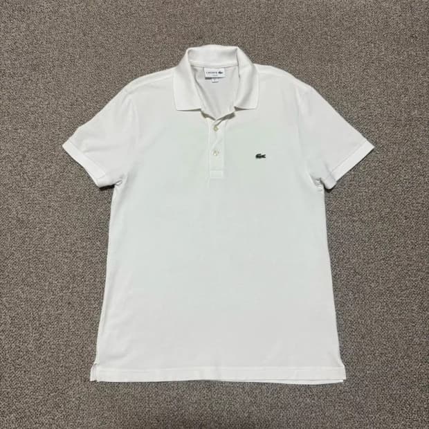 L 라코스테 화이트 반팔 카라티