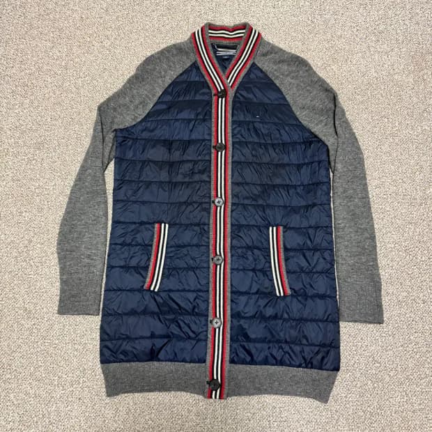 S 타미힐피거 패딩 니트 롱 가디건