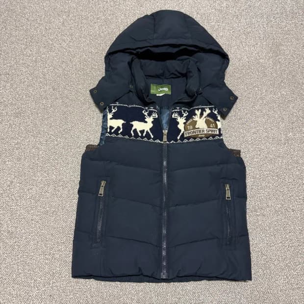 M 지프 조끼 패딩