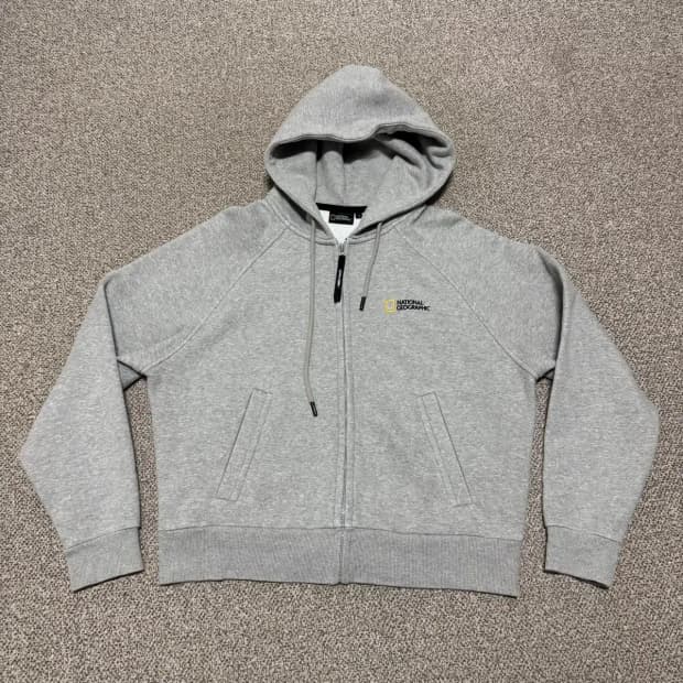 S 내셔널지오그래픽 회색 후드집업