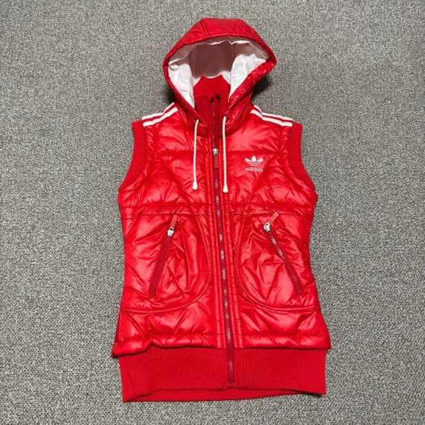 85 아디다스 조끼 패딩 후드