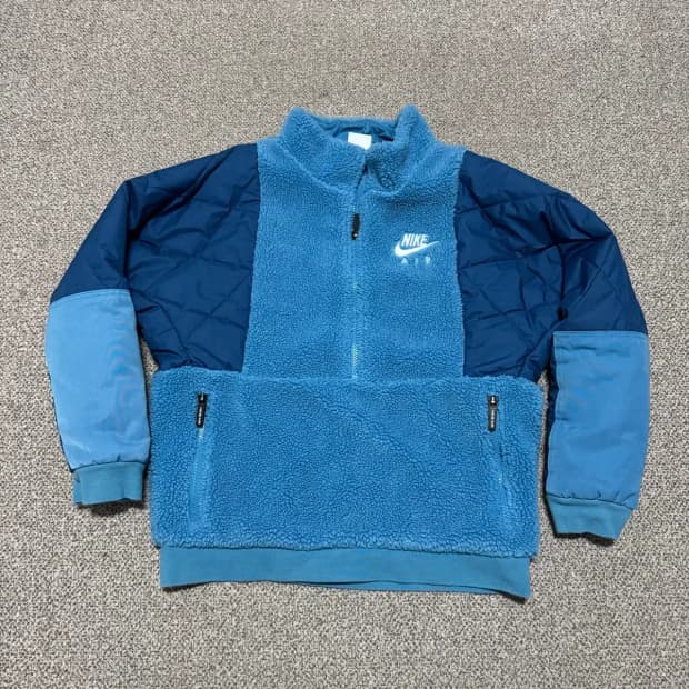 L 나이키 에어 쉐르파 플리스 반집업 보이즈 여성