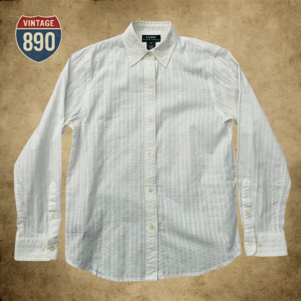 [S] Ralph Lauren 랄프로렌 여성 패턴짜임 블라우스 셔츠