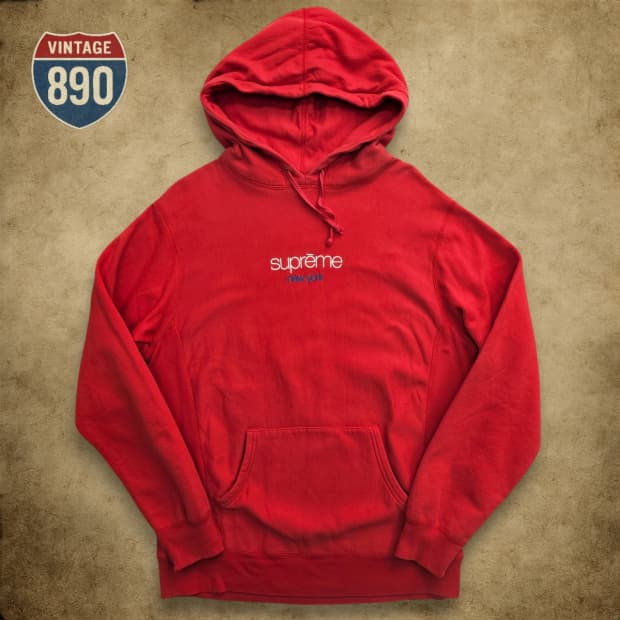 [L] Supreme 슈프림 올드스쿨 클래식 로고 후드