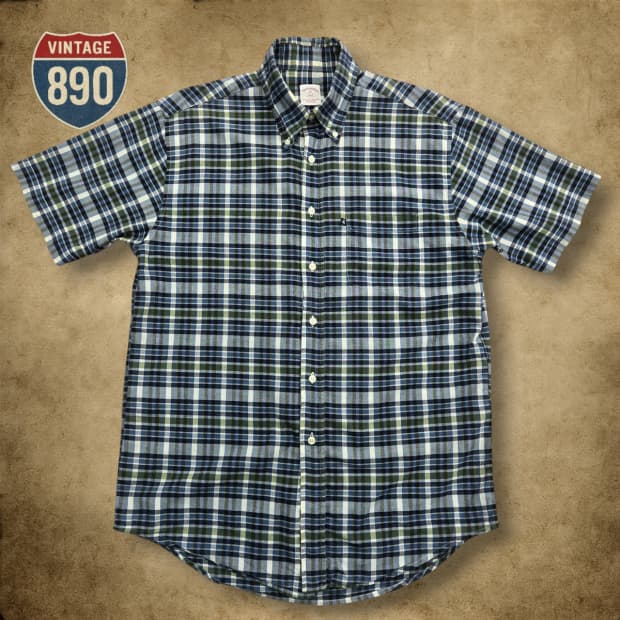 [M] Brooks Brothers 브룩스브라더스 체크 반팔 셔츠
