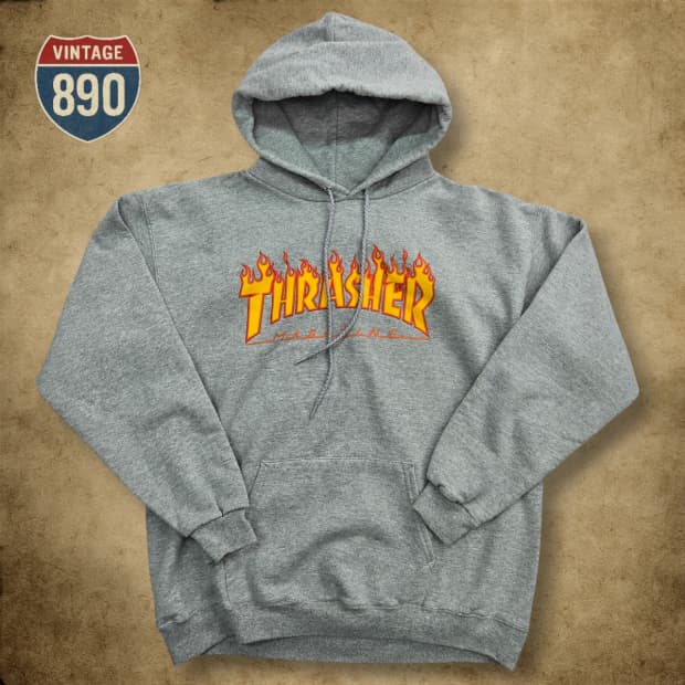 [M] THARASHER 트레셔 로고 기모 스웨트 후드