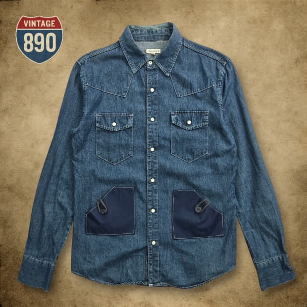 [L] JPN VTG HANJIRO 한지로 웨스턴 데님셔츠