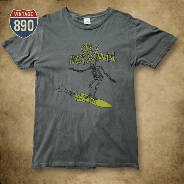 [M] OBEY 오베이 빈티지 프린팅 반팔 티셔츠