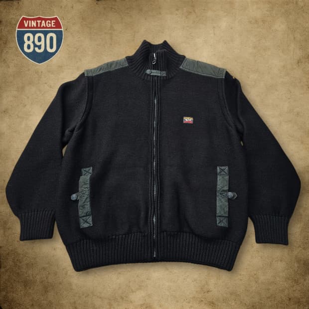 [L] Paul&Shark VTG  폴앤샤크 리버시블 니트 봄버 자켓