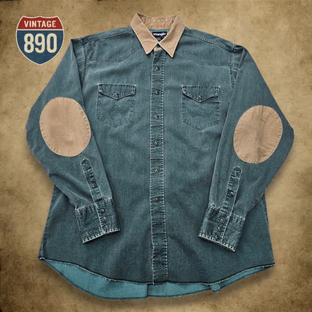 [110] Wrangler 랭글러 USA 90s 데님 웨스턴 셔츠
