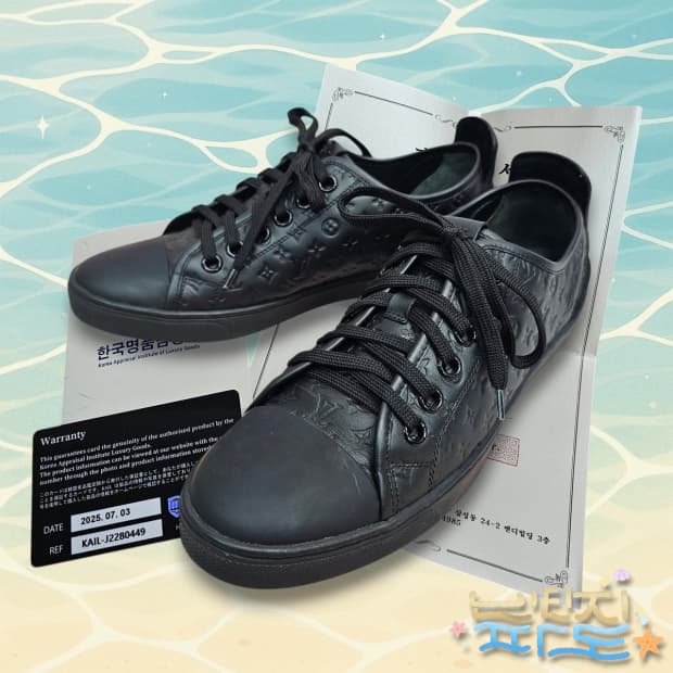 38 감정서O 루이비통 블랙 모노그램 앙프렝뜨 스니커즈