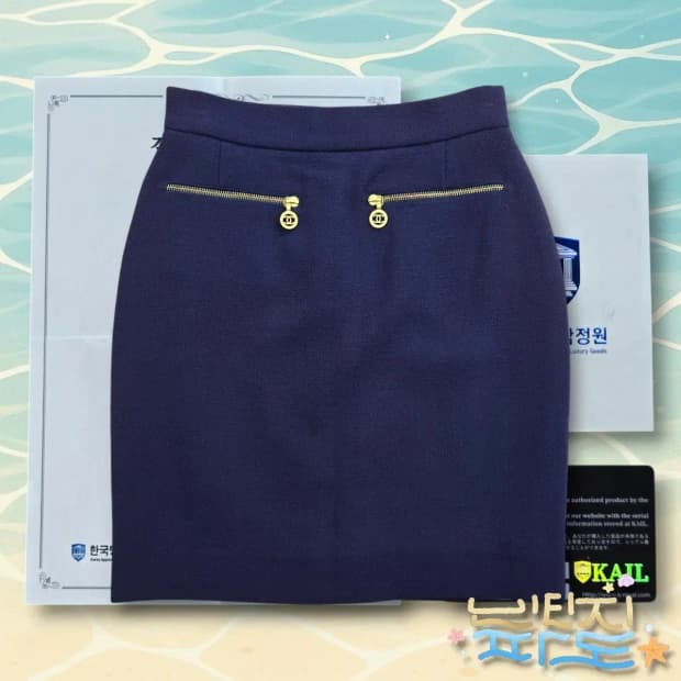 38 감정서O CHANEL VTG 샤넬 로고참 울 비스코스 스커트