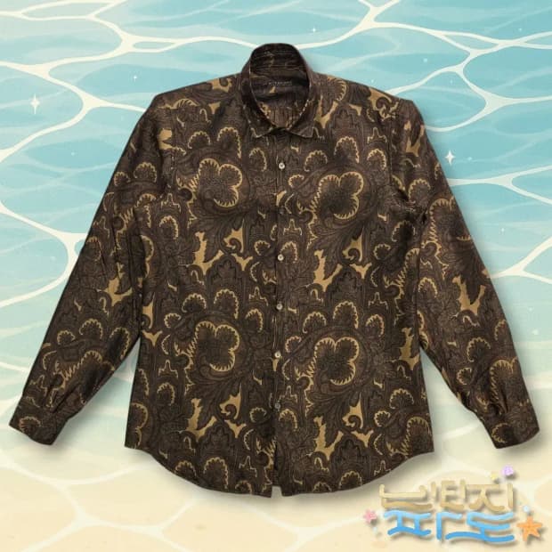 100 BURBERRY 크리스토퍼 베일리 08FW 페이즐리 실크 셔츠