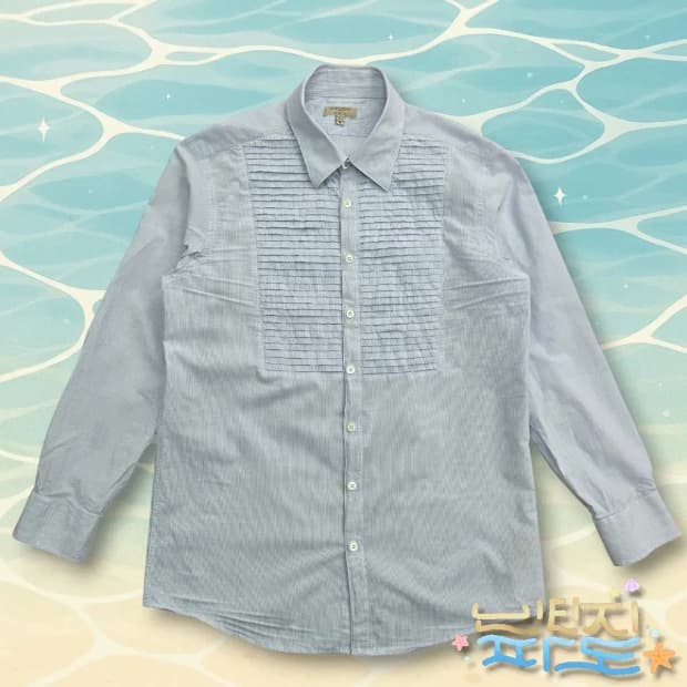 95 BURBERRY 버버리 줄지 프릴 셔츠