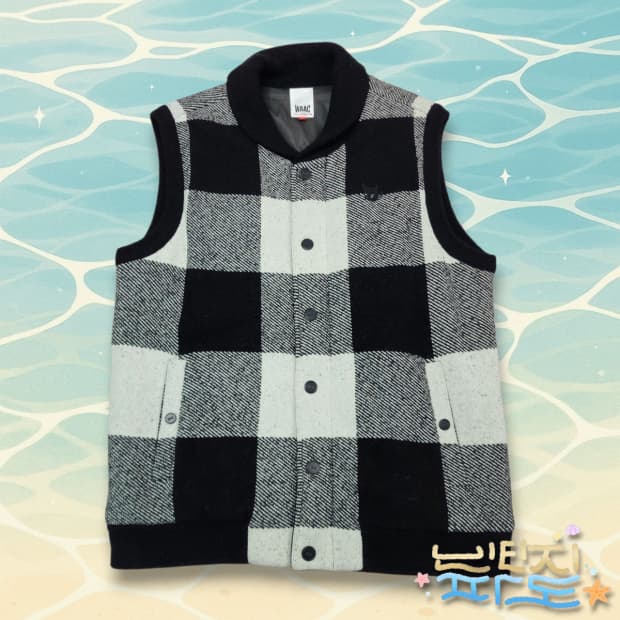 100 WAAC 왁 골프 울 니트 집업조끼