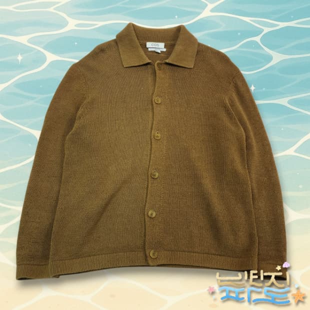 M 코스 릴렉스드핏 코튼 카라 니트 가디건