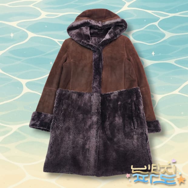 55 ROBO 로보 양가죽 무스탕 후드 코트