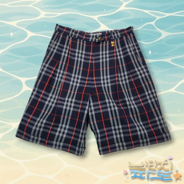 27 90S 버버리 노바체크 여성 하프팬츠