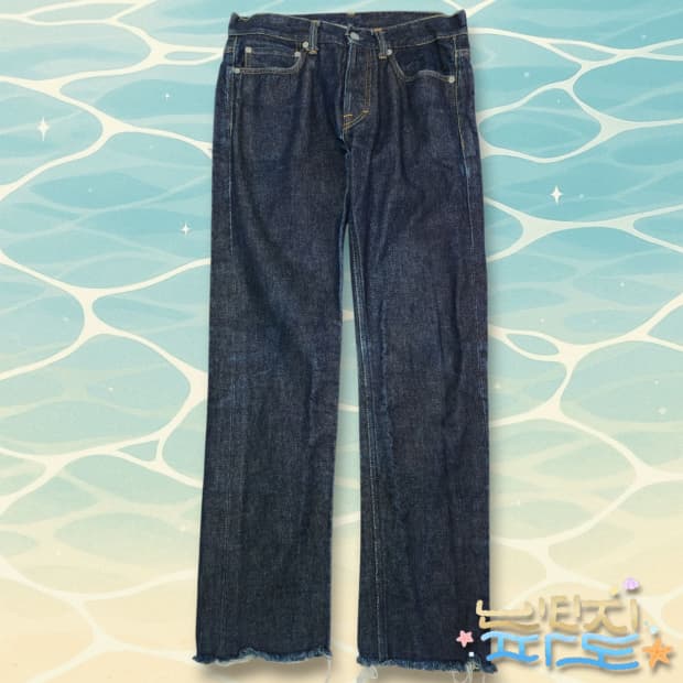 48 아워레가시 퍼스트컷 생지 데님팬츠