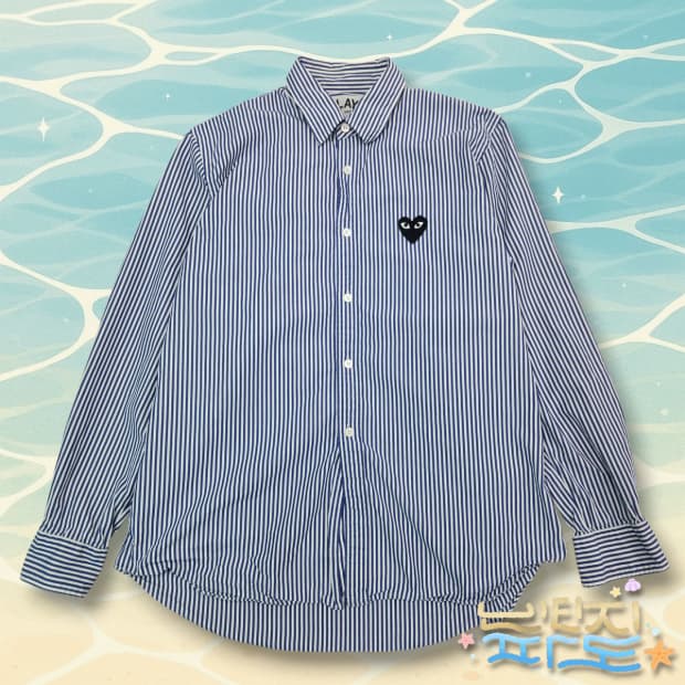 S 꼼데가르송 구형 스트라이프 셔츠