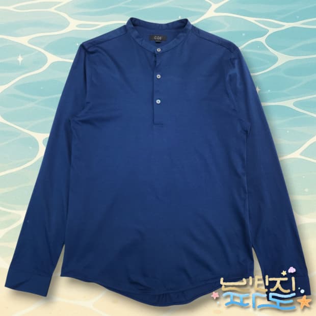 S COS 코스 네이비 헨리넥 셔츠