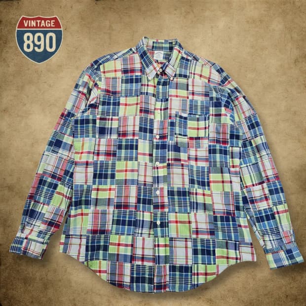 [L] 브룩스브라더스 패치워크 리젠트 셔츠