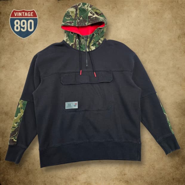 [L] Tommy Jeans 타미진스 21FW 블록 카모 후드