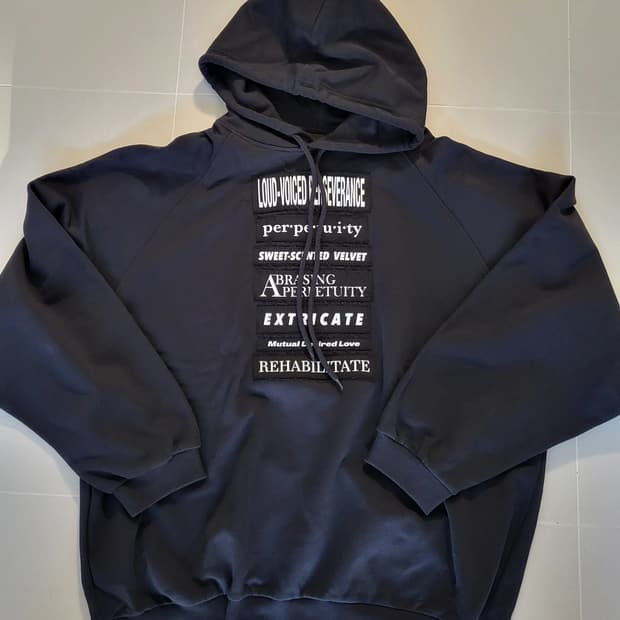 라프시몬스 후드 티셔츠 블랙