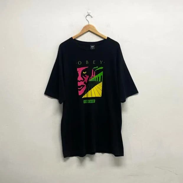 오베이 OBEY 퍼머넌트 반팔티 블랙 XL