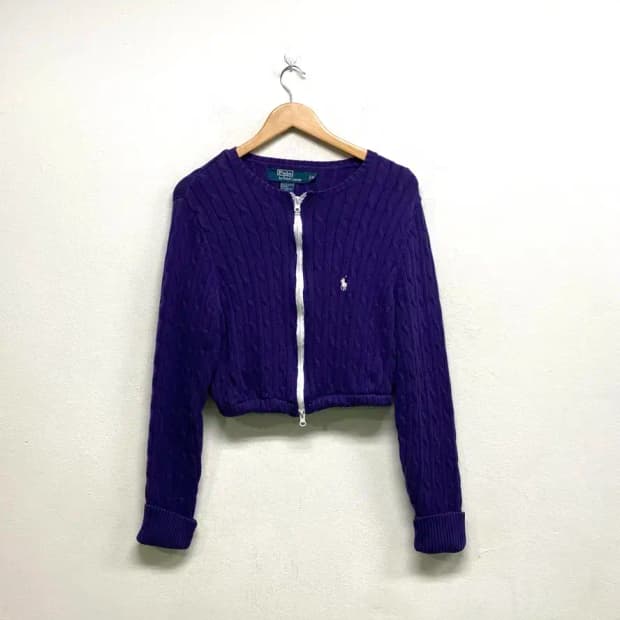 폴로 케이블 크롭 가디건 free