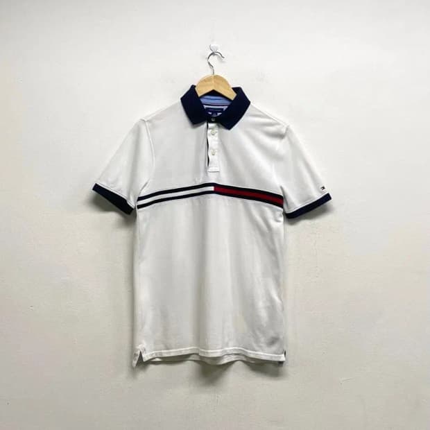 타미힐피거 플래그 로고 카라 티셔츠 S