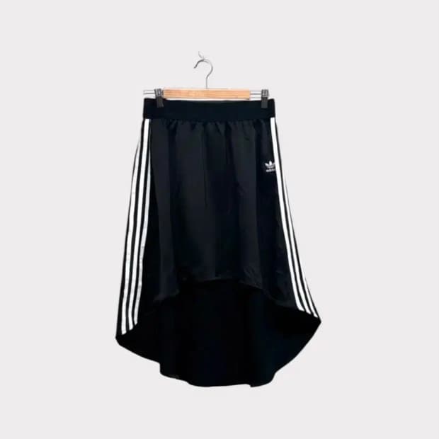 아디다스 새틴 오리지널 삼선 스커트 블랙 M