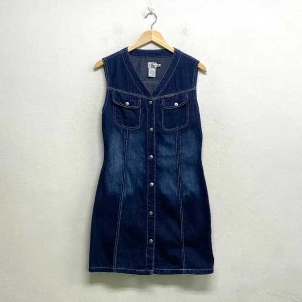 캘빈클라인 CK 민소매 데님 원피스 M