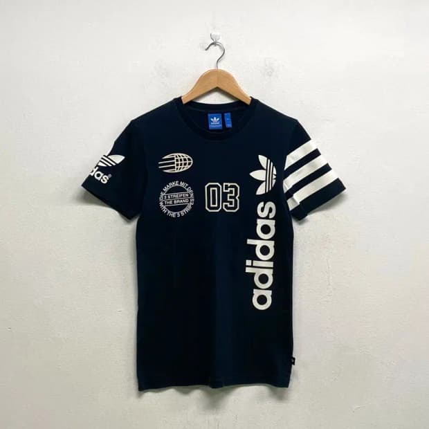 아디다스 파이어버드 로고 삼선티셔츠 90