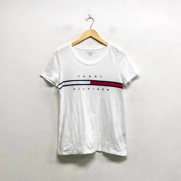 타미힐피거 플래그로고 라운드 티셔츠 S