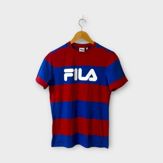 [품절제품]휠라 스트라이프 반팔 라운드티 S