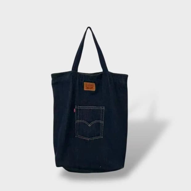 리바이스 포켓 에코백 진청  [남녀공용]