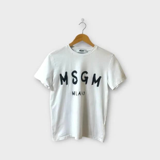 MSGM 밀라노 로고 라운드 티셔츠 S-M