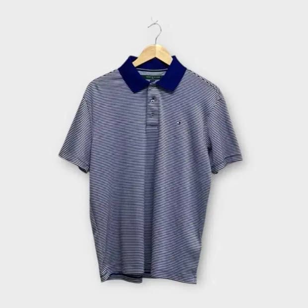 타미힐피거 블루 스트라이프 반팔티 M