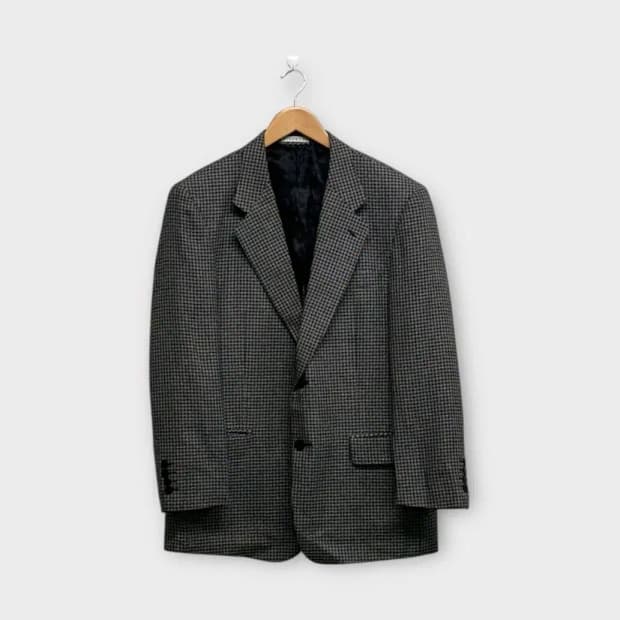 지방시 울 베이직 블레이저 체크 자켓 M