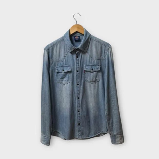 디키즈 Dickies 연청 데님셔츠 L