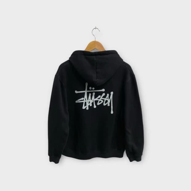 Stussy 스투시 블랙 기모 후드티 S