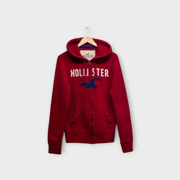 홀리스터 레드 후드 집업 S